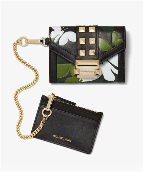 michael kors camo butterfly wallet|Michael Kors Whitney Small Butterfly Camo Leather Chain Wallet.